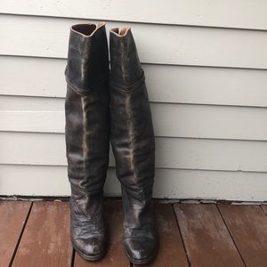 Vintage, Leather above the knee boots